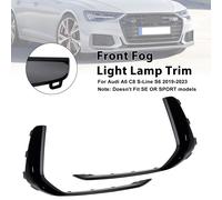 2PCS Front Fog Light Lamp Trim Per Audi A6 C8 S-Line S6 2019-2023 Black A7