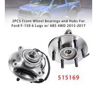2PCS Front Wheel Bearings and Hubs Per Ford F-150 6 Lugs w/ ABS 4WD 2015-2017 T0