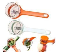 2pcs Fruit and Vegetable Peeler with Storage Box,Peeling Knife with Catcher,Double-Sided Stainless Steel Multi-functional Vegetable Peeler for Kitchen,For Fruit and Vegetables Cooking (O+G)