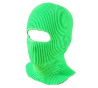2Pcs Full Face Cover Ski Mask Hat Knitted Hats Outdoor Cycling Ear Protection Beanies Men Per Ciclismo Sci(Green)