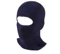 2Pcs Full Face Cover Ski Mask Hat Knitted Hats Outdoor Cycling Ear Protection Beanies Men Per Ciclismo Sci(Blue)