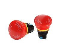 2Pcs Fungo Arresto di Emergenza 16mm E-Stop Interruttore 3 Pin 6 Pin 1NO1NC/2NO2NC Blocco A Scatto Interruttore A Pulsante (Color : 6 Pins)