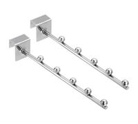 2Pcs Ganci a Muro a Cascata con 5 Palline, 22.5 cm, per Display Argento