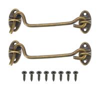 2Pcs Ganci e Catene 4\" per Porte, Fermo per Armadi in Ottone, Bronzo