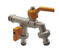 2pcs Garden Hose Faucet Adapter 1/2'' IBC Water Tank Connector 2-Way Irrigation Brass Tap Joint Replacement Fitting Ball Valve Per Giardino