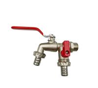 2pcs Garden Tools Brass Water Faucet 1/2" Outside & Inside Easy Turn On/Off Lever Handle Watering Supply Taps Ball Valve Per Giardino(Red)