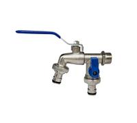 2pcs Garden Tools Brass Water Faucet 1/2" Outside & Inside Easy Turn On/Off Lever Handle Watering Supply Taps Ball Valve Per Giardino(Blue)