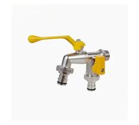 2pcs Garden Tools Brass Water Faucet 1/2" Outside & Inside Easy Turn On/Off Lever Handle Watering Supply Taps Ball Valve Per Giardino(Yellow)
