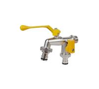 2pcs Garden Tools Brass Water Faucet 1/2" Outside & Inside Easy Turn On/Off Lever Handle Watering Supply Taps Ball Valve Per Giardino(Yellow)
