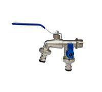 2pcs Garden Tools Brass Water Faucet 1/2" Outside & Inside Easy Turn On/Off Lever Handle Watering Supply Taps Ball Valve Per Giardino(Blue)