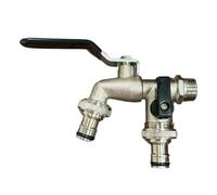 2pcs Garden Tools Brass Water Faucet 1/2" Outside & Inside Easy Turn On/Off Lever Handle Watering Supply Taps Ball Valve Per Giardino(Black)