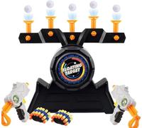 2pcs Giocattolo pistolas per Bambini, Bersaglio Elettrico Ricaricabile per Pistole Nerf con 10 Dardi Proiettiles + 10 Palla di Schiuma, Giocattolo da tiro Bersaglio Spostarsi per Festa (Arancione)