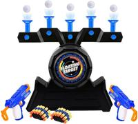 2pcs Giocattolo pistolas per Bambini, Bersaglio Elettrico Ricaricabile per Pistole Nerf con 10 Dardi Proiettiles + 10 Palla di Schiuma, Giocattolo da tiro Bersaglio Spostarsi per Festa (Blu)