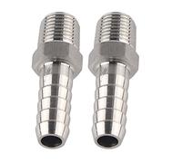 2PCS Giunto Portagomma in Acciaio Inossidabile Ad Innesto Rapido e Connessione Rapida BSPT 1/4" per Tubo 10mm Filettatura Maschio