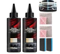 2Pcs Glass Polishing Liquid,Car Glasses Cleaner & Polish - Anti-Fog Hydrophobic Coating Spray,Removes Swirls,Scratches,Wiper Marks & Oil Film