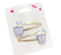 2pcs Glitter Clip Di Capelli Con Fiore E Torta Disegni Hairpin Cartoon Bambini Ornamenti Per I Capelli Per Le Ragazze Di Uso quotidiano
