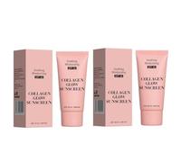 2PCS Glow Collagen Sunscreen SPF 50 Face Sunscreen for Women, Lightweight, Non-Sticky, Hydrating for Soothing,50ml