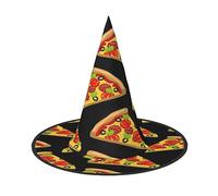 2pcs gustosa pizza Halloween strega cappello per le donne tesa larga pieghevole a punta Cap per Halloween Party