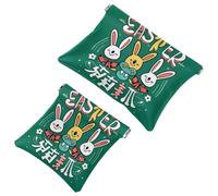 2Pcs Happy Easter Creative Font-1178 Borsa cosmetica tascabile per borse, borsa per il trucco impermeabile sacchetto cosmetico, portatile senza cerniera borsa per il trucco, Multicolore 01, A