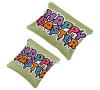 2Pcs Happy Easter Creative Font-1244 Borsa cosmetica tascabile per borse, borsa per il trucco impermeabile sacchetto cosmetico, portatile, senza cerniera, Multicolore 10., A:7.1x5.8in/18x14.8cm,B