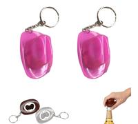 2PCS Hat Bottle Opener Keychain, Portable Western Texas Style Metal Beer Openers - Rustic Western Bottle Opener Keychain, Suitable Decoration for Men and Beer Lovers (2*Semi-transparent Pink)