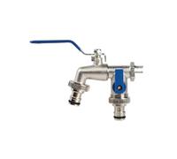 2pcs Head Water Faucet Garden Irrigation Watering Valve Switch Washing Machine Accessory Thread Alloy Sink Tap Per Giardino(Blue)