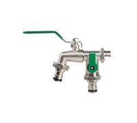 2pcs Head Water Faucet Garden Irrigation Watering Valve Switch Washing Machine Accessory Thread Alloy Sink Tap Per Giardino(Brown)