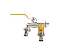 2pcs Head Water Faucet Garden Irrigation Watering Valve Switch Washing Machine Accessory Thread Alloy Sink Tap Per Giardino(Yellow)