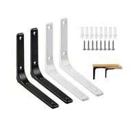 2Pcs Heavy-Duty Iron L-Shaped Shelf Brackets Right Angle Corner Supports For Wall Mounted Furniture Bracket Support Hardware Adatto per garage e bagni(Black 125x150mm)