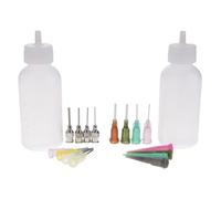 2PCS Henna Temporary Tattoo Kit Empty Applicator Bottles With 16 Tips Needles For Henna Tattoo Cone Precision Tip Applicator Bottles