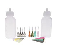 2PCS Henna Temporary Tattoo Kit Empty Applicator Bottles With 16 Tips Needles For Henna Tattoo Cone Precision Tip Applicator Bottles