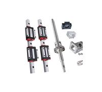 2PCS HGR20 Guide lineari Rail + 4PCS HGH20CA Sliders Carriage + 1PC SFU1605/1604 Vite a ricircolo di sfere + Supporto terminale + Accoppiamento + Custodia dado Set(1604-HM12-57-HGH20CA,750mm)
