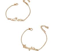 2pcs Hollow Out Letter Decor Chain Bracelet Accessories Best Gift For Women B0010 Practical and professional