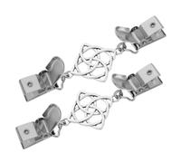 2pcs Hollow Scarf Button Retro Airtight Containers Collar Chain Sweater Kit Lampshade Pet Doorbells Collared Sweaters Flat Flask Zinc Alloy Silver