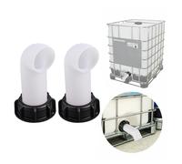 2Pcs Ibc Container Adattatore Uscita Beccuccio 90° Rain Acqua Accessori 60mm Di