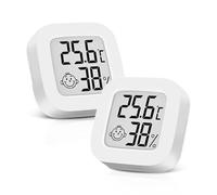 2PCS Igrometro Termometro per Interni Digitale Monitor di Temperatura e umidometro Mini Misuratore di Umidità Accurato, Termometro d'atmosfera Ambiente per Il Benessere in Ufficio e in casa