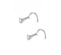 2pcs Impianto Naso Stud Anello Set Rotondo Cristallo Piercing Naso 2MM Vite Narice Piercing Orecchino Gioielli Trattamento Pratico