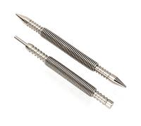 2Pcs incastonatore chiodi a molla doppia testa e punzone cerniera per legno | Kit di chiodi caricati a molla acciaio con cuscinetti, punzone caricato molla per lavorazione legno, lavorazione metalli