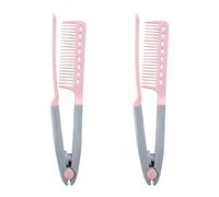2PCS Ispessito Forma V Dritto Pettine, 24,5 * 4,6 * 1,5cm ABS Pettine Lisciante Per Capelli, Stabile E Antiscivolo, In Di Ridurre L'esposizione Al Calore E Facilitare Il Controllo Dello Styling