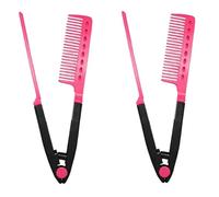 2PCS Ispessito Forma V Dritto Pettine, 24,5 * 4,6 * 1,5cm ABS Pettine Lisciante Per Capelli, Stabile E Antiscivolo, In Di Ridurre L'esposizione Al Calore E Facilitare Il Controllo Dello Styling