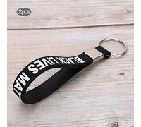 2pcs Key Chain Key Key Silicone Unisex Bracciale Wristba con Lettera Speciale per le Donne Uomini Vite Materia a Capone Tastiera Ringblack Vite Materia Braccialeblue Vite Materia Bracciale Vite (le