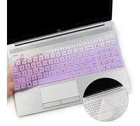 2PCS Keyboard Cover for HP 15.6 Laptop 15-dw 15-dy 15-ef 15-db 15-da 15-bs 15-bw 15t 15z 15-dy5033dx 15t-dw300, HP 17.3 Laptop 17-by 17-bs 17-bw 17-ca 17-by1053dx 17-by4061nr-OPurlple+Clear