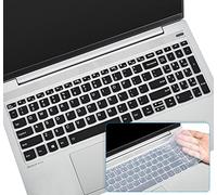 2PCS Keyboard Cover Skin for Lenovo Yoga 7i 2-in-1 16", Lenovo V15 G4(2024), G3 G2, ideaPad 1 1i 15.6, ideaPad 3 3i 5 5i 15.6, ideaPad Flex 5 5i 15.6, ThinkBook 15 G4 G3 G2,Black+Clear