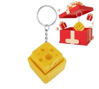 2Pcs Keyboard Fidget Toy, Cheese Shape Mini Keyboard Clicker Fidget Keychain for Adult Stress Relief