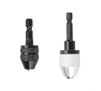 2pcs Keyless Drill Chuck Hex Shank 0 3 6 5 mm & 0 3 3 6 mm Adattatori a cambio rapido per 1/4 di pollice Cordless Elettrico Cacciavite Conversione