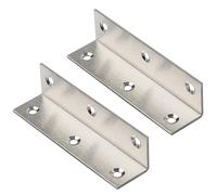 2pcs L-shaped 90 Degree Angle Metal Corner Brackets Stainless Steels Right Brace Furniture Shelf Supporter(L)