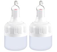 2PCS Lampada Campeggio, USB (Type-C) Ricaricabile LED Lampada da Campeggio, 3 Modalità di Illuminazione, Lampada Emergenza Portatile Luce da Tenda Impermeabile per Giardino Terrazza Esterno Pesca