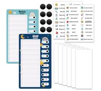 2PCS Lavagne Checklist, Lista di cose da fare per bambini, Pianificatore di routine per bambini, Piano giornaliero, Organizzatore di attività per (1 checklist mattutina, 1 checklist serale)