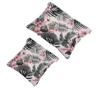 2Pcs Leaf-605 Shrapnel Pouch: borsa compatta per il trucco per donne esperte di viaggio, Multicolore, A:7.1x5.8in/18x14.8cm,B:4.7x4.5in/12x11.5cm