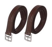 2pcs Leather Stirrup 125/135cm Microfiber Soft Strap Metal Buckle With Adjustment Holes, Equestrian Supplies Accessories Per Equestre(Dark brown 135cm)